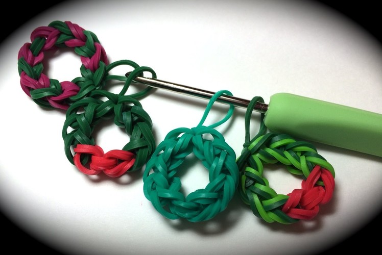 Rubber Band Wreath Charm Without the Rainbow Loom - Uses Just a Crochet Hook!