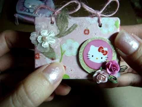 Teenie Weenie Hello Kitty Mini Scrapbook Album in a Hello Kitty Tin Keychain