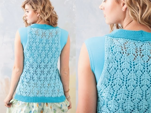 #27 Buttined Lace Vest, Vogue Knitting Spring.Summer 2011