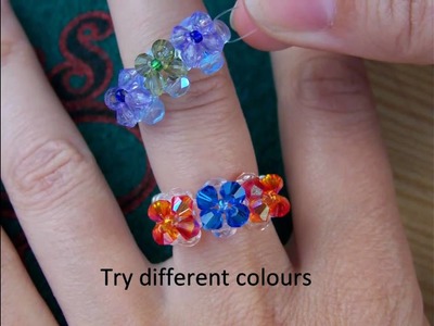 Beaded ring step by step tutorial