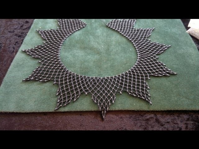 Beading4perfectionists : Netted necklace : Increasing and decreasing rows beading tutorial