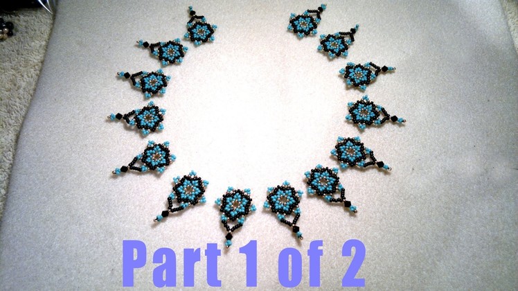 Beading4perfectionists : Netted Necklace design in the making, part 1 of 2 beading tutorial.