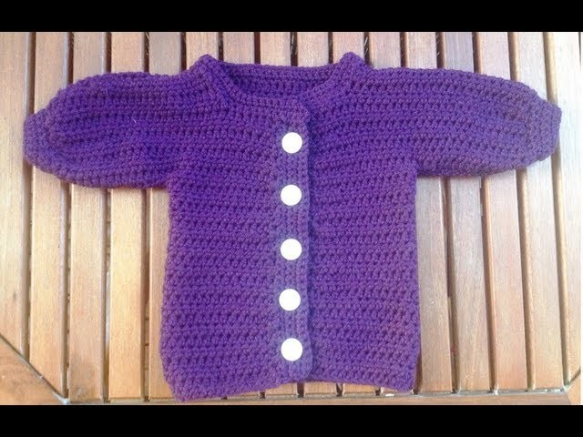 Crochet Baby Jacket - Cardigan - Sweater -- Neckline, part 7 by BerlinCrochet