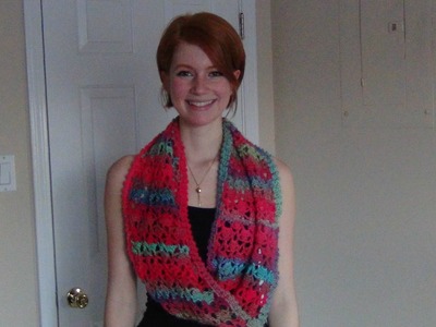 Crocheted Color Cowl.Infinity Scarf