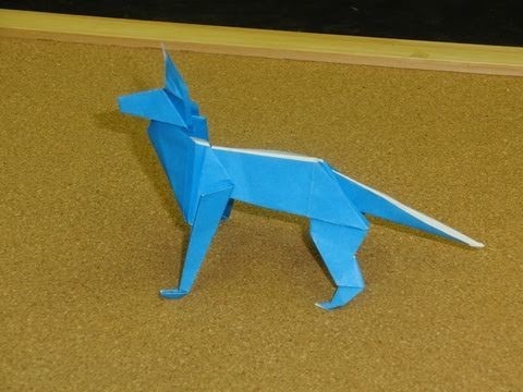 Daily Origami:  124 - Old School Origami - Shepherd Dog