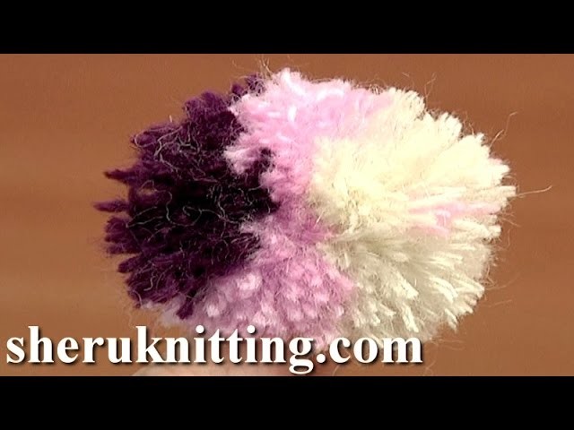 DIY Fluffy Multi Color Pompom Tutorial 12 part 8 of 8 Making Yarn Pompom No Tools Needed
