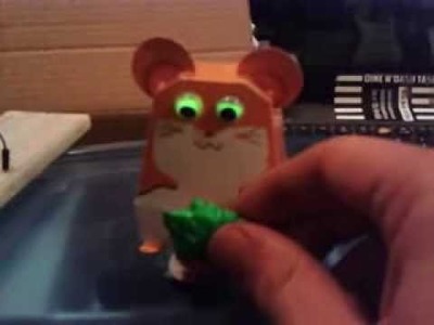 DIY Guard Hamster desk toy made from a Mc Donalds cardboard cutout. :)