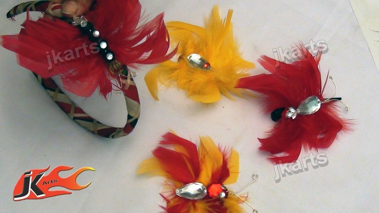 DIY How to: make Butterfly with Feathers - JK Arts 117