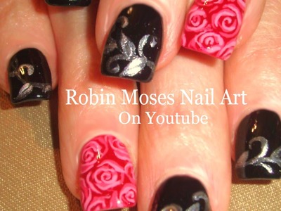 DIY Nail Art | Easy Nail Designs For Beginners | Red and Black Roses Tutorial