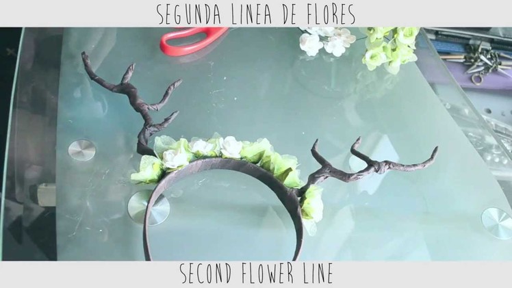 † DIY Antlers & Flowers Headband. Diadema con Flores y Astas †