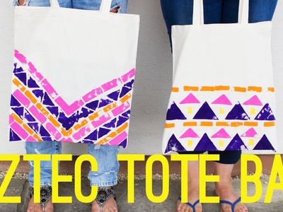 EASY DIY Aztec Printed Tote Bags + Outtakes!