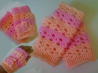 Free Crochet Pattern: How to crochet fingerless gloves wristers for beginners