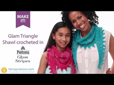 How to Crochet the Patons Glam Stripes Sawtooth Kerchief