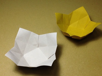 How to Make a Paper Ceramics . Origami Flower Vessel. Bread Plate