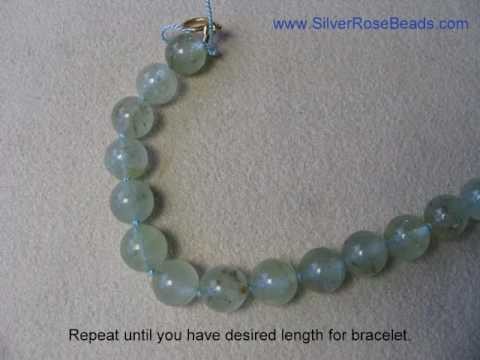 How to string and knot an Aquamarine bracelet