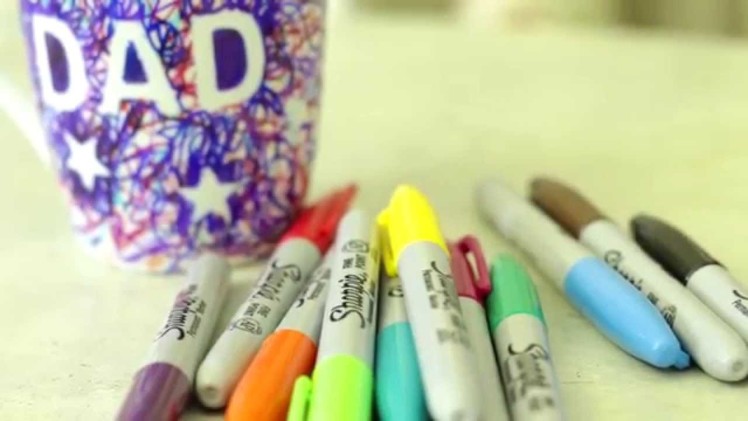 Kids craft: How to make a Sharpie scribble mug