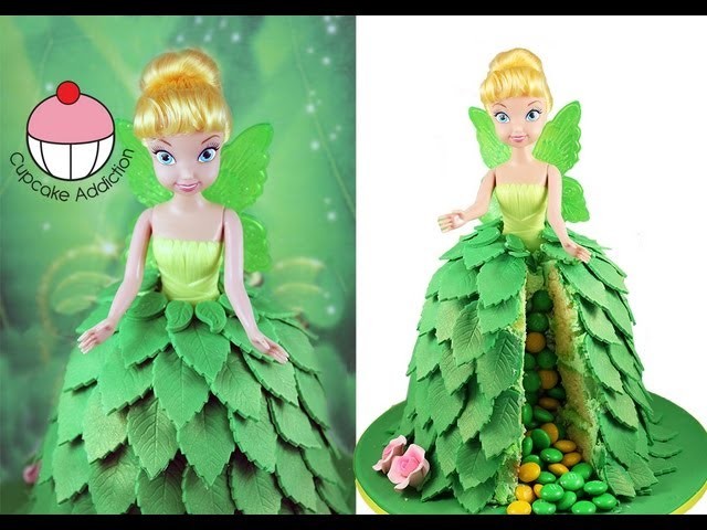 Make a TINKERBELL Fairy Princess SURPRISE PINATA Cake! A Cupcake Addiction How To Tutorial