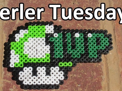 PERLER BEAD: 1UP Mario Mushroom! (Giveaway #63) Tutorial & How To