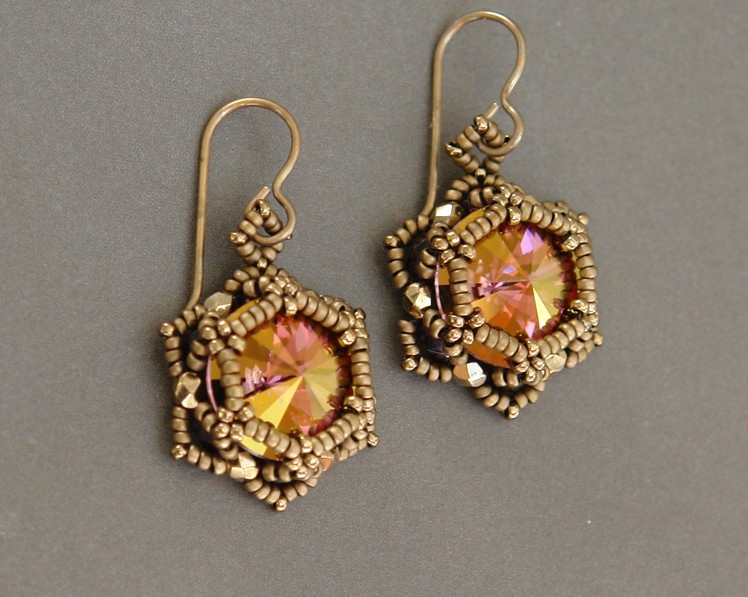 Sidonia's handmade jewelry - Sunset Glare - Beaded Earrings
