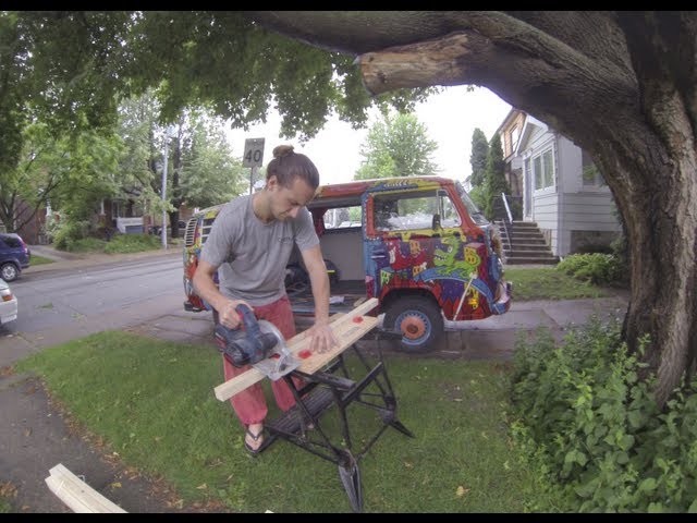 Timelapse: DIY Building an L-shaped Bench Seat for the Hippie Van (part 1)
