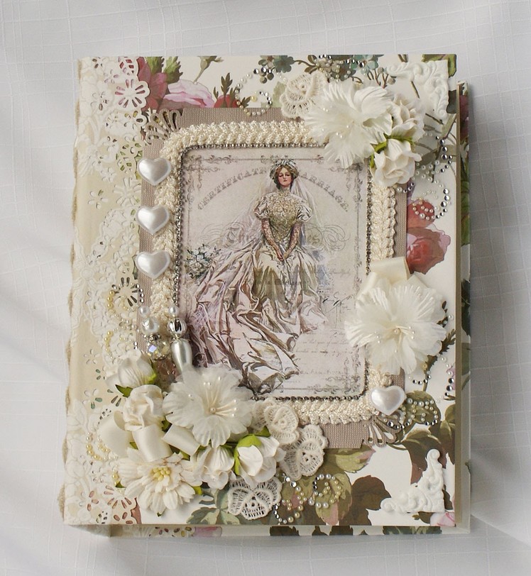 Wedding Handmade Chipboard Scrapbook Photo album.