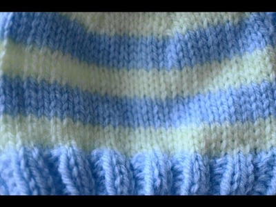 Changing Colors Knitting in the Round Right Handed, For Free Striped Baby Hat Pattern