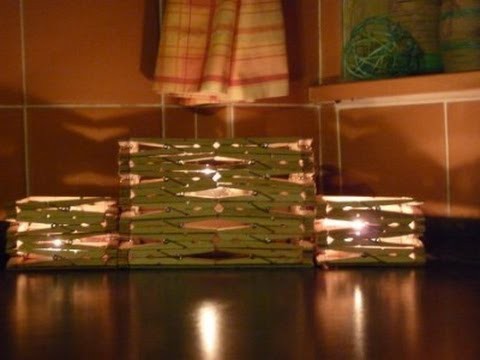 Craft ideas: Candle holder made from wooden pegs tutorial