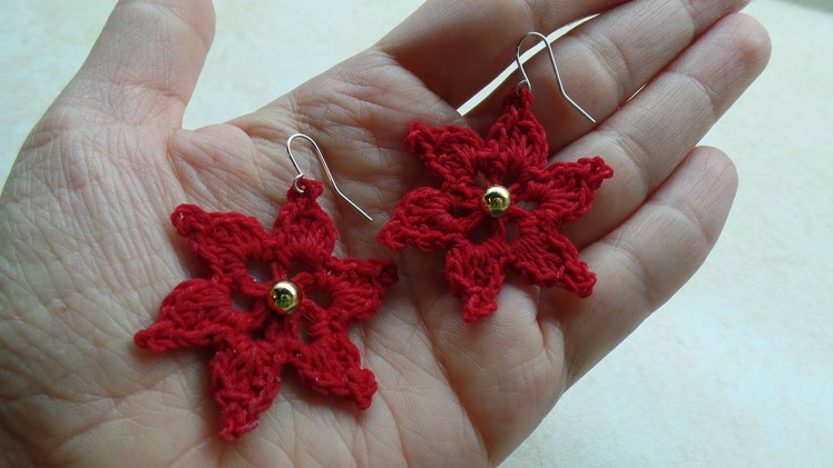 #Crochet Flower Earrings Thread #TUTORIAL