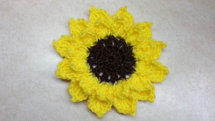 Crochet Large Sunflower #TUTORIAL