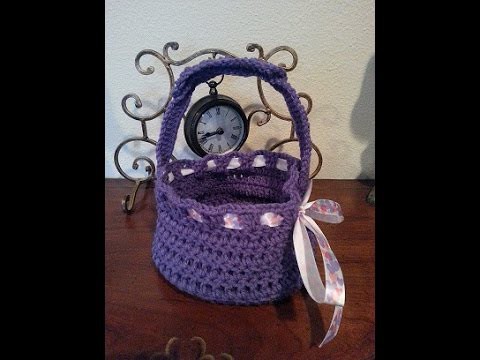 Crochet quick and easy beginner easter basket DIY tutorial