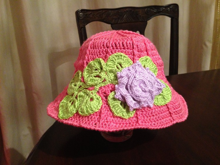 Crochet spring hat for girl (from infant to adult)
