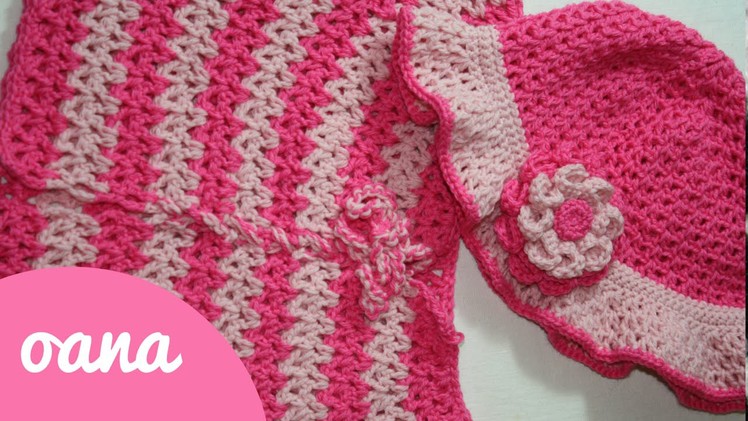 Crochet V stitch girl hat
