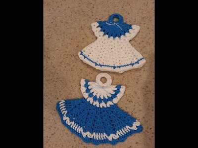 Crochet Vintage Granny Easy Dress Hot pad Potholder Anne's Style DIY Tutorial