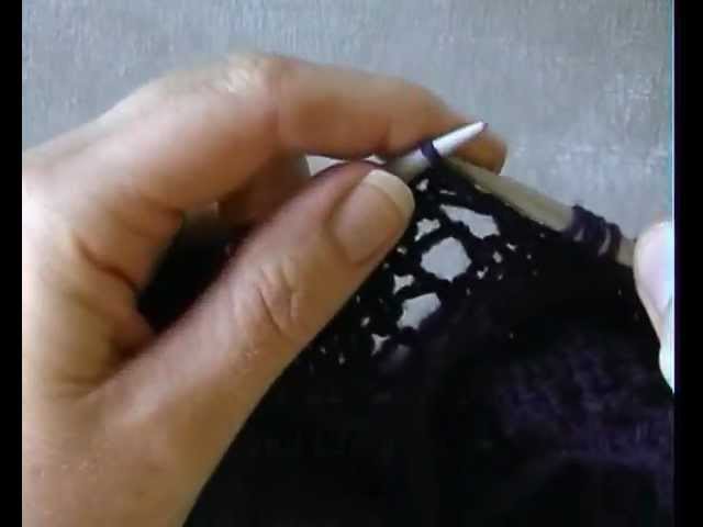 DIAGONAL LACE STITCH IN THE ROUND -  How To Knit This Beautiful Lace Stitch