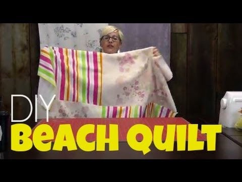 DIY Beach Blanket Quilt from 2 Bath Towels