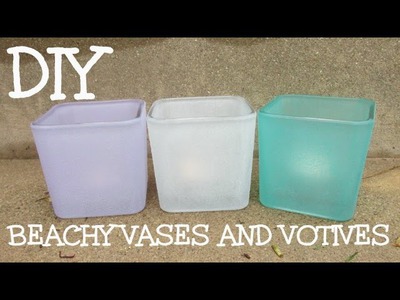 DIY Beachy Vases or Votives   Dollar Store Makeover Craft Klatch