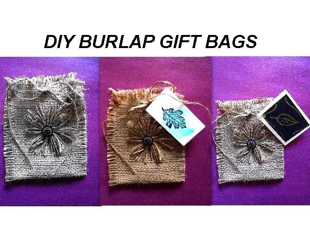 DIY BURLAP GIFT BAGS, jewelry bag, craft show bags