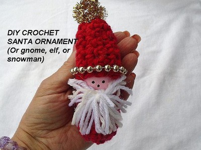 Diy crochet santa ornament crochet, Christmas ornament,gnome, snowman, pixie