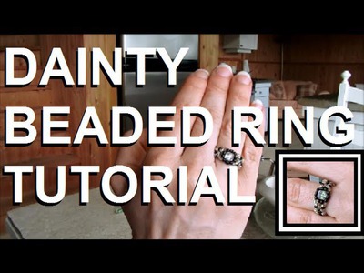 DIY: Dainty Solitaire Beaded Ring Tutorial - Crystal Cube & Seed Beads