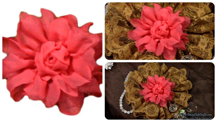 DIY Fabric Flower, Rose, Tutorial, DIY Presents