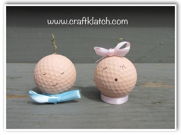 DIY Golf Ball Babies Baby Shower Recycling Craft How To