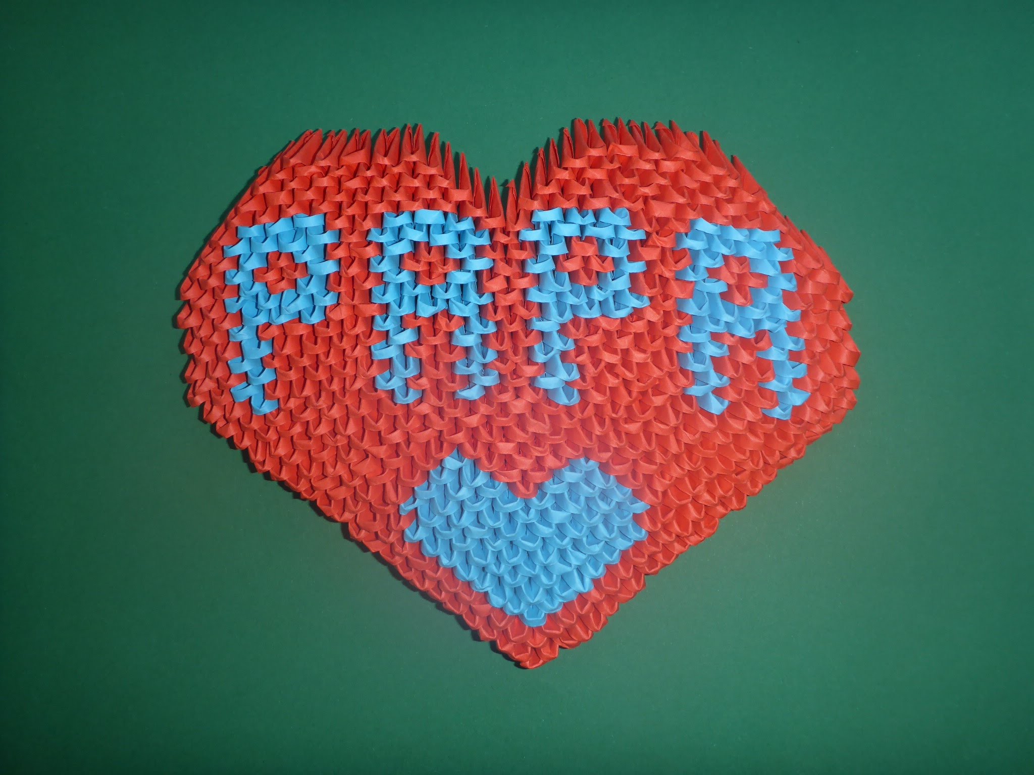 DIY Origami 3D Herz "PAPA" Geschenk zum Vatertag, Father´s day Gift Ideas Heart Tutorial Anleitung
