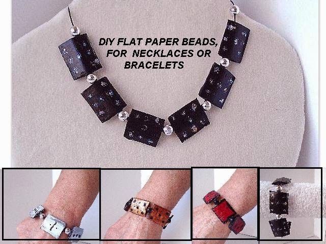 Diy paper beads - FLAT BLACK PAPER BEADS for necklace or bracelet