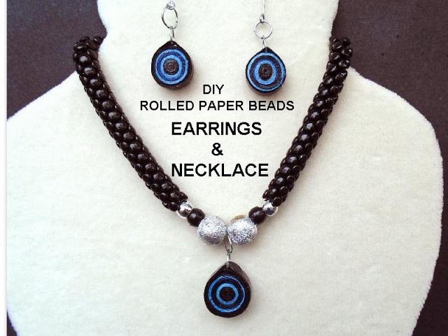 DIY - ROLLED PAPER BEADS, QUILLED PAPER, EARRINGS AND PENDANT, Jewelry making