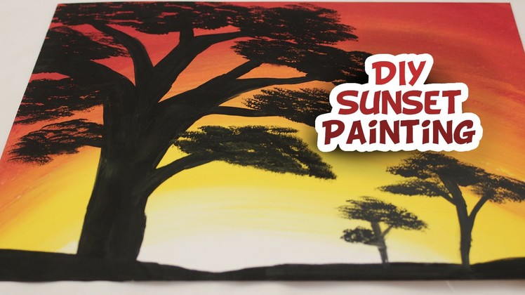 DIY Sunset Silhouette Painting {EASY}  - Whitney Crafts