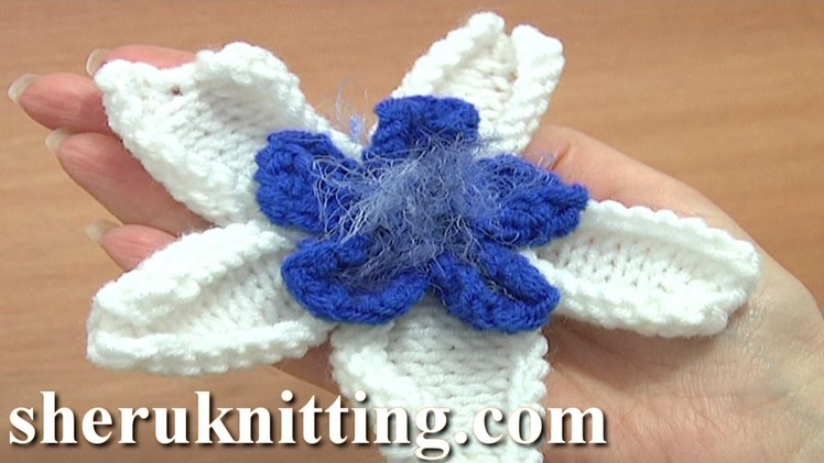 Double Layer Knitted Flower Pattern Tutorial 26 Knitting Flower Library