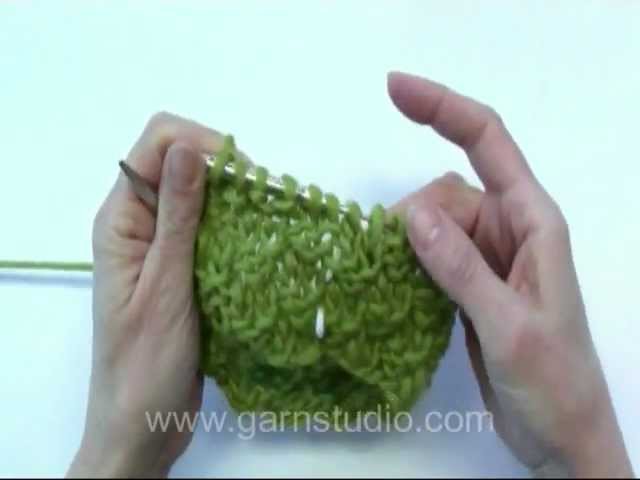 DROPS Knitting Tutorial: How to knit double seed st.moss st in the round