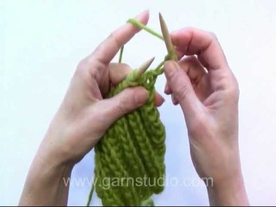DROPS Knitting Tutorial: How to increase in Fishermans rib
