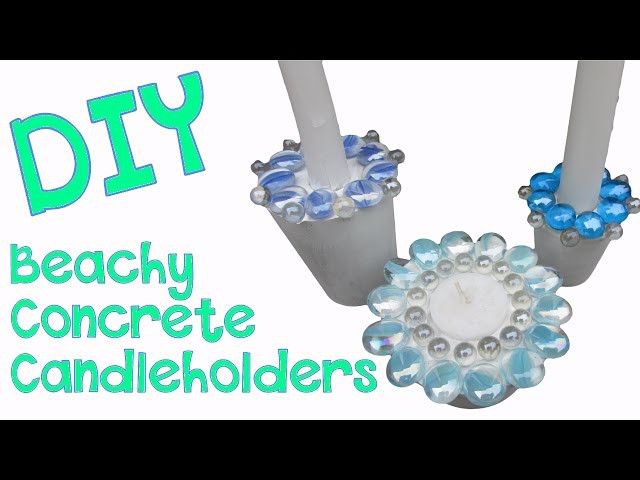 Easy Beachy Concrete Candleholders DIY   Craft Klatch Concrete Crafting Series