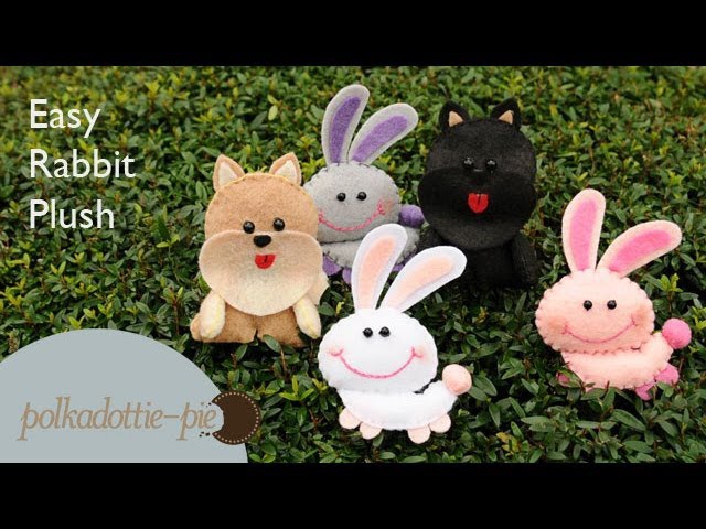 Easy, Cute Rabbit Plush - PolkadottiePie Felt Craft Tutorial